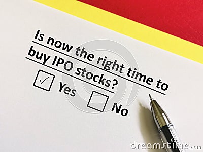 Questionnaire about investment Stock Photo