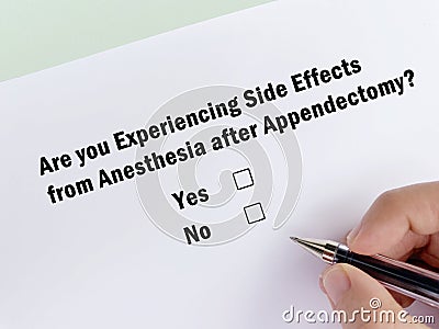 Questionnaire about side effects Stock Photo