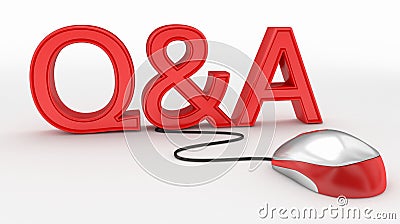 Questions and Answers Computer Mouse concept Stock Photo