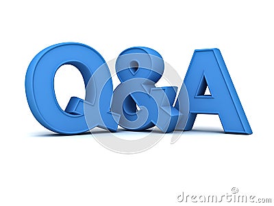 Questions and answers concept blue Q and A text Stock Photo