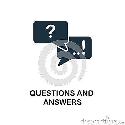 Questions And Answers creative icon. Simple element illustration. Questions And Answers concept symbol design from online educatio Cartoon Illustration