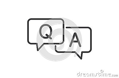 Questions and answers speech bubble icon. Q and A Sign on white background. Design element for website and mobile apps. Vector Vector Illustration
