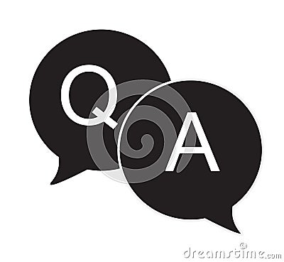 Questions & answers speech bubbles flat icon Stock Photo