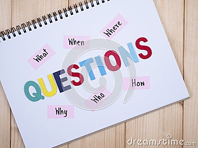 Questions, what, when, where, why, who, how 1 Stock Photo