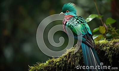 A beautiful photograph of Quetzal Stock Photo