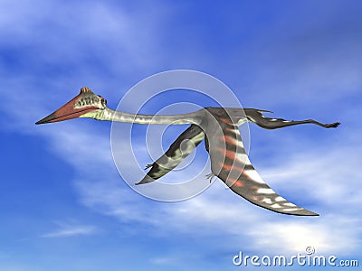 Quetzalcoatlus fyling peacefully - 3D render Stock Photo