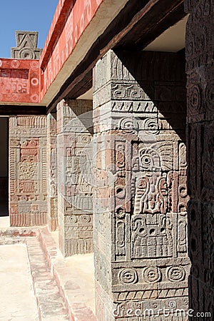 QuetzalpapÃ¡lotl Palace of Teotihuacan, Mexico Stock Photo