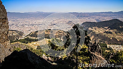 View on Quetzaltenango and the mountains around, from La Muela, Quetzaltenango, Altiplano, Guatemala Stock Photo