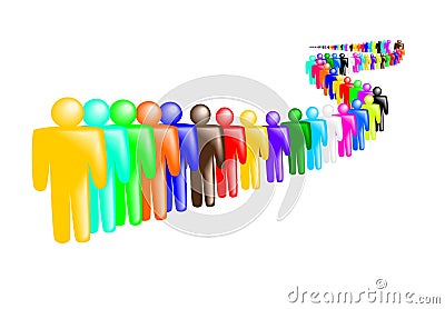 Queue of people Vector Illustration