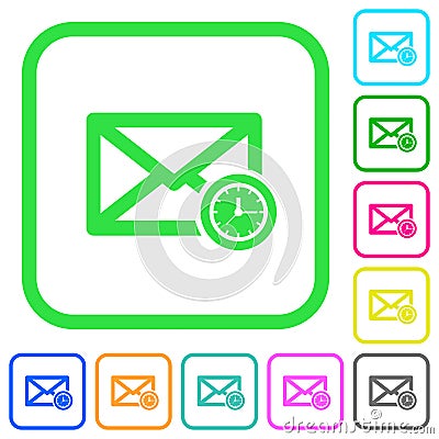 Queued mail vivid colored flat icons icons Stock Photo