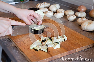 Quiche dough homemade preparation hand crust form Stock Photo