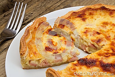 Quiche lorraine slice Stock Photo