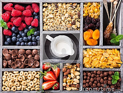 Quick breakfast cereals Stock Photo