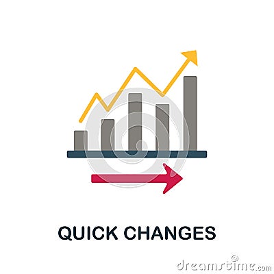 Quick Changes flat icon. Colored sign from productivity collection. Creative Quick Changes icon illustration for web Vector Illustration