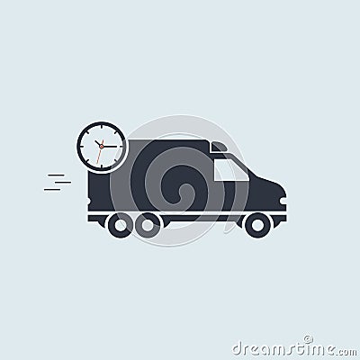 Quick delivery minivan icon. vector simple symbol in flat style Vector Illustration