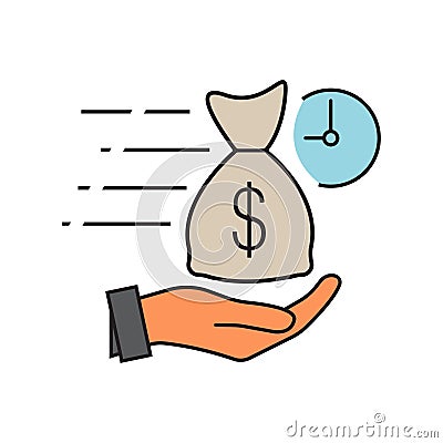 Quick and easy loan fast money providence icon vector illustration. easy instant credit, loan payment, fast money icon, finance Vector Illustration