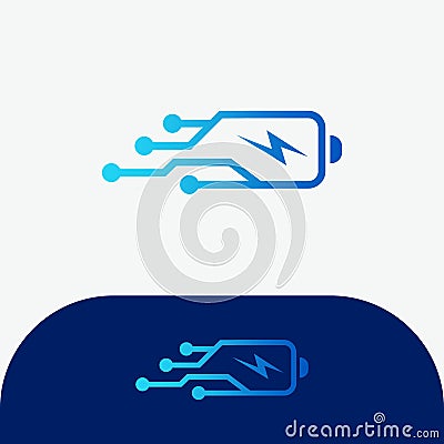 Quick and Fast Technology Charging Battery Logo Vector Icon Vector Illustration