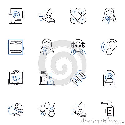 Quick recovery line icons collection. Resilience, Speedy, Robust, Swift, Nimble, Efficient, Agile vector and linear Vector Illustration