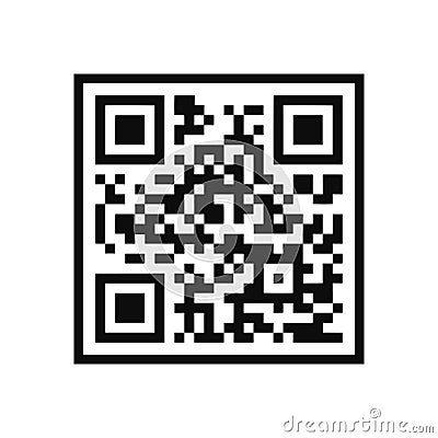Quick Response Code, QR code icon isolated â€“ vector Vector Illustration