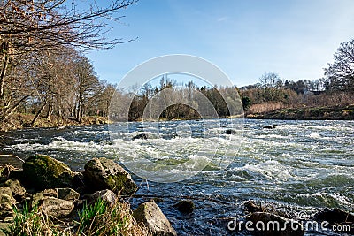 A quick stream of river Don in Seaton park, Aberdeen Stock Photo