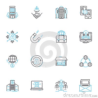 Quick thinking linear icons set. Nimble, Resourceful, Alert, Spontaneous, Astute, Intuitive, Wise line vector and Vector Illustration