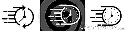 Quick time or deadline icon set in line style, Timers, Express service, Countdown timer. Vector Illustration Vector Illustration