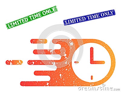 Quick Time Grunge Icon and Grunge Limited Time Only Stamp Seal Vector Illustration