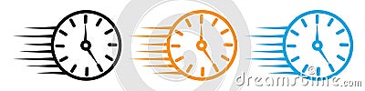 Quick time vector logo set collection for web app ui Vector Illustration