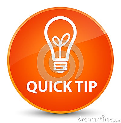 Quick tip (bulb icon) elegant orange round button Cartoon Illustration