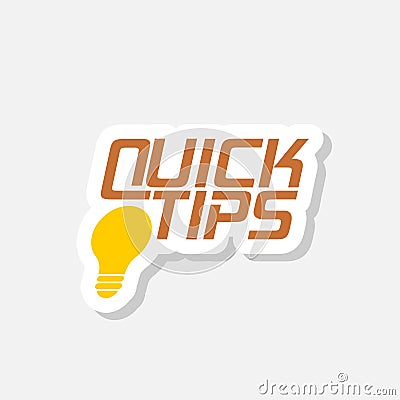 Quick tip hint icon isolated on gray background Vector Illustration
