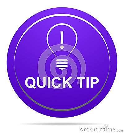 Quick tip purple button help and suggestion concept Vector Illustration