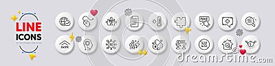 Quick tips, Biotin vitamin and Qr code line icons. For web app, printing. White buttons 3d icons. Vector Vector Illustration
