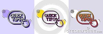 Quick tips click line icon. Helpful tricks sign. Halftone dotted pattern. Vector Vector Illustration