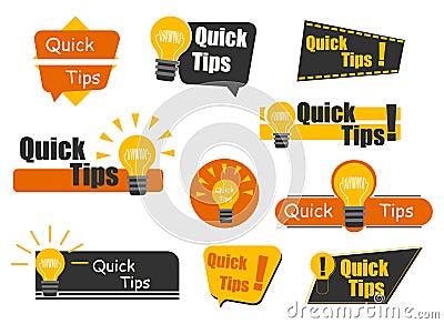 Quick tips, hint, tooltip for website. Vector Illustration