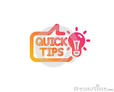 Quick tips icon. Helpful tricks sign. Vector Vector Illustration