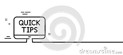 Quick tips line icon. Helpful tricks sign. Minimal line pattern banner. Vector Vector Illustration
