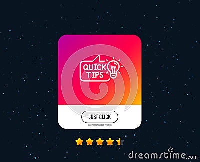 Quick tips line icon. Helpful tricks sign. Vector Vector Illustration