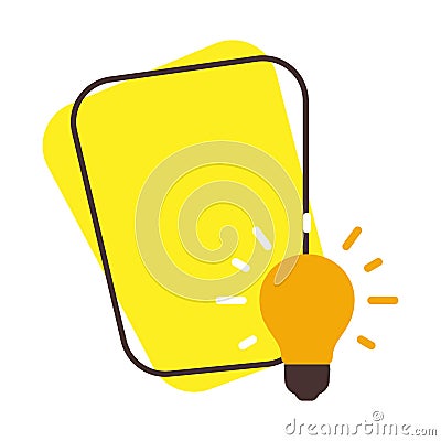 Quick tips yellow with banners information, tip and trick icon illustration. Abstract text idea, lightbulb or solution light bulb Vector Illustration
