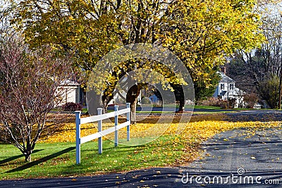 Quiet autumn street Stock Photo