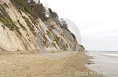 Quiet Beach on a Cloudy Day Stock Photo