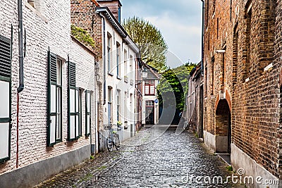 Quiet courtyard in Bruges Stock Photo