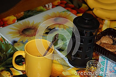 Quiet evening. Loneliness ..Maybe some tea? Stock Photo