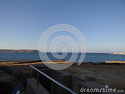 Quiet evening on the Mediterranean. Triq Ir-Ramla, Il-Mellieha, Malta Stock Photo