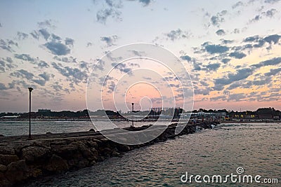 Quiet evening in Neptune resort, Romania. Stock Photo