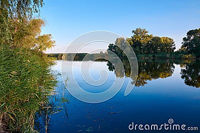 Quiet evening on the river Stock Photo