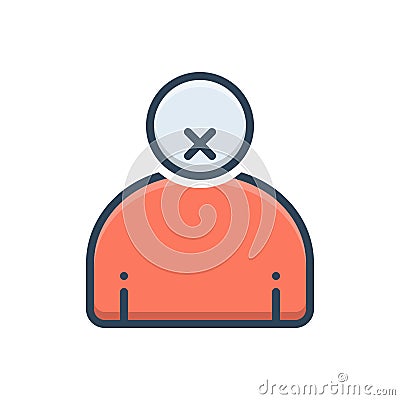 Color illustration icon for Quiet, silence and tranquil Cartoon Illustration