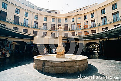 Quiet moment in the Plaza Redonda, Round square, Valencia, Spain Editorial Stock Photo