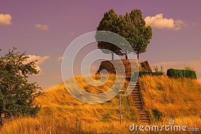 A quiet,peaceful part of a public park in a German city Stock Photo