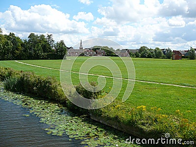 Quiet pond in europe Stock Photo