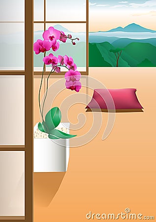 Quiet room for relaxation Vector Illustration